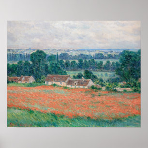 Affiche Claude Monet - Champ de coquelicots, Giverny