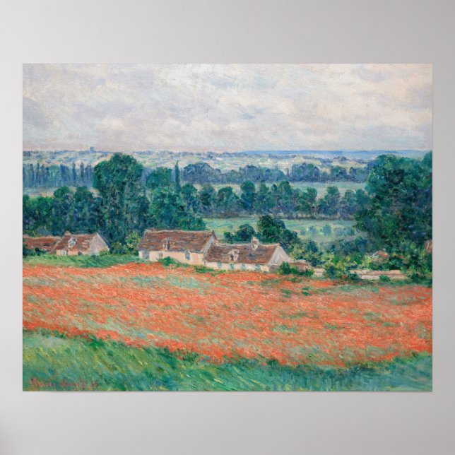Affiche Claude Monet - Champ de coquelicots, Giverny (Devant)