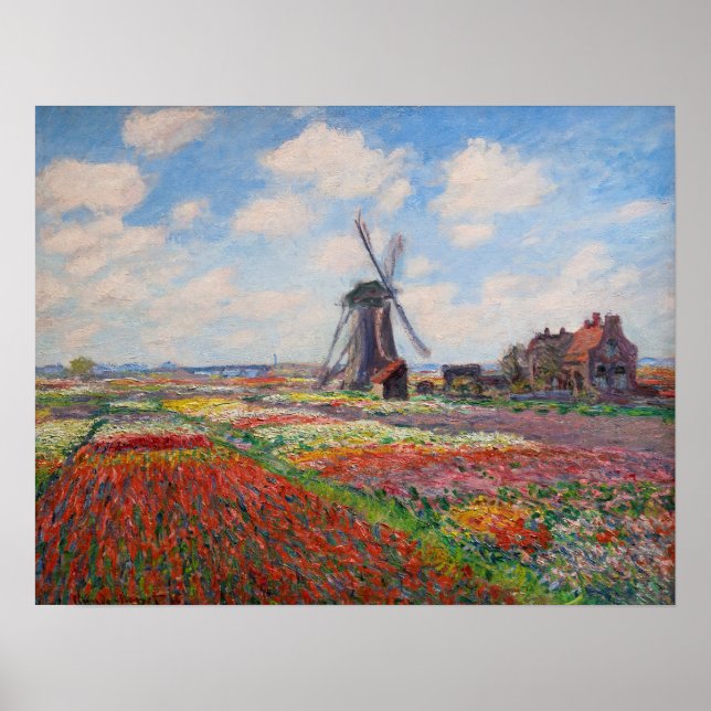 Affiche Claude Monet - Champ de Tulipes en Hollande (Devant)
