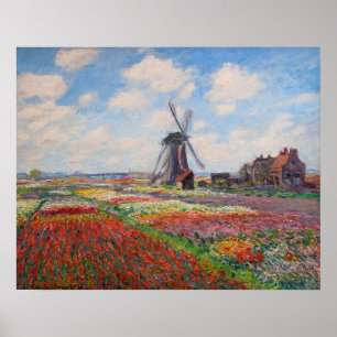Affiche Claude Monet - Champ de tulipes en Hollande