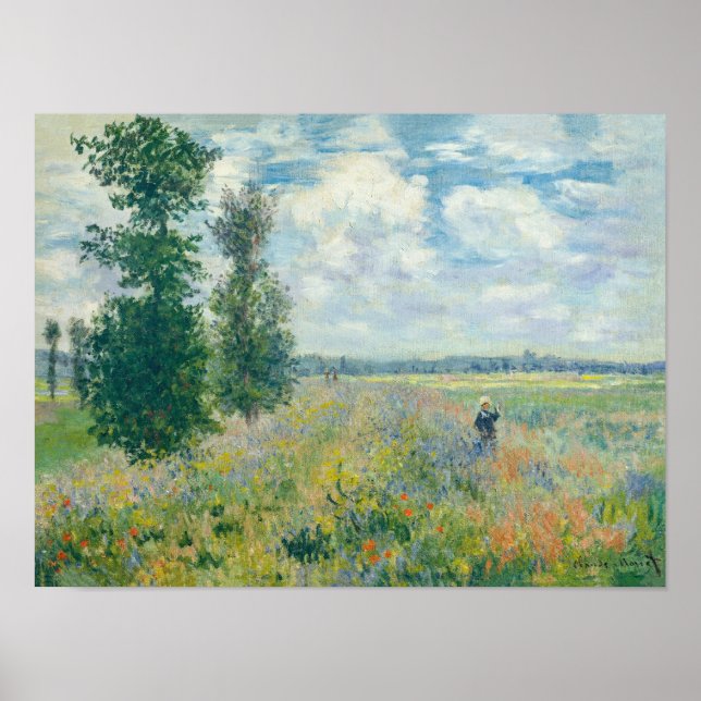 Affiche Claude Monet - Champs de coquelicots près d'Argent (Devant)