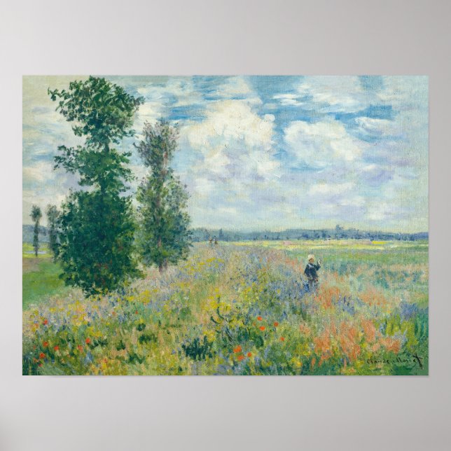 Affiche Claude Monet - Champs de pavot près d'Argenteuil ( (Devant)