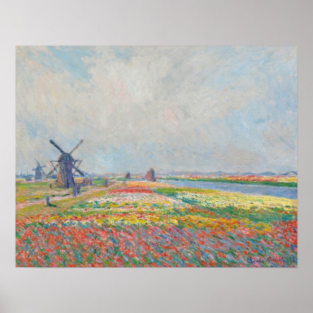 Affiche Claude Monet - Champs de tulipe près de La Haye (Devant)