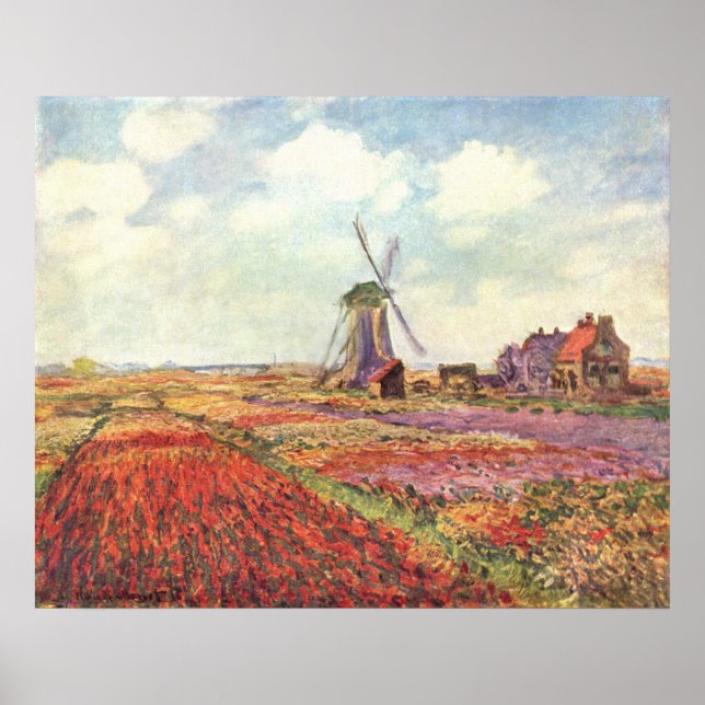 Affiche Claude Monet - Champs de tulipes en Hollande - 188 (Devant)