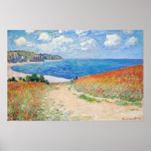 Affiche Claude Monet - Chemin dans les champs de blé à Pou