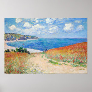 Affiche Claude Monet - Chemin dans les champs de blé à Pou