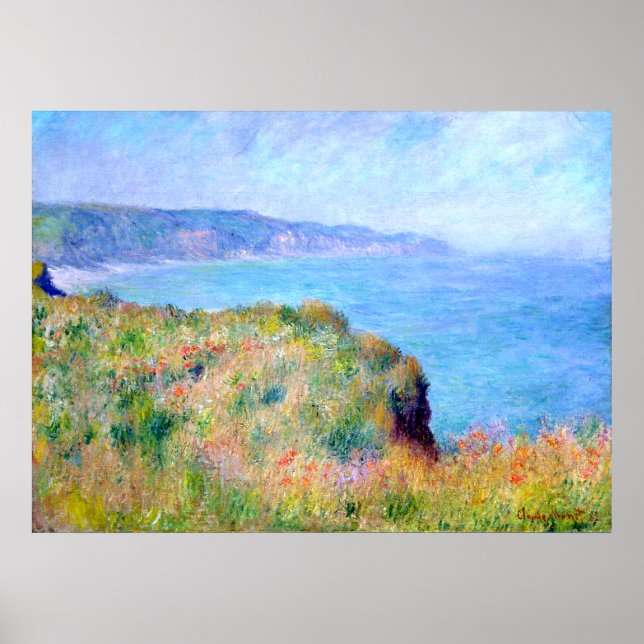 Affiche Claude Monet : Cliff près de Pourville (Devant)