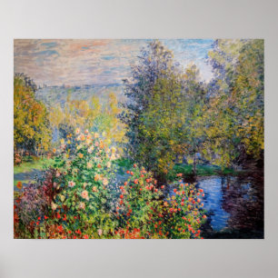 Affiche Claude Monet - Coin de jardin à Montgeron