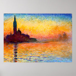 Affiche Claude Monet - Coucher de soleil à Venise