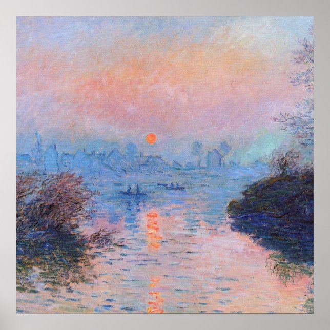 Affiche Claude Monet - Coucher De Soleil Sur La Seine (Devant)