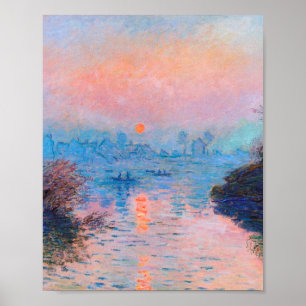 Affiche Claude Monet - Coucher De Soleil Sur La Seine