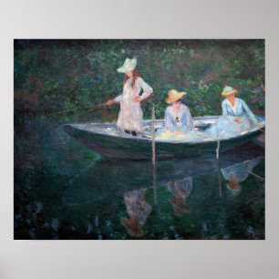 Affiche Claude Monet - Dans le bateau norvégien à Giverny
