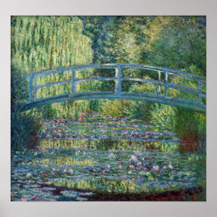 Affiche Claude Monet - Eau Lily étang, Harmonie verte