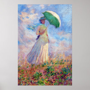Affiche Claude Monet - Femme à l'ombrellage tournée vers l