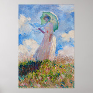 Affiche Claude Monet - Femme à l'ombrellle tournée vers la