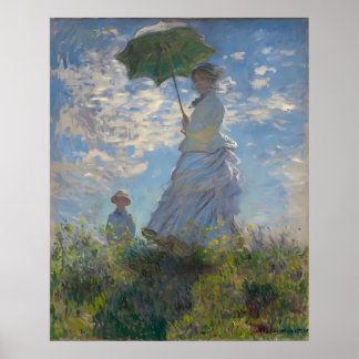 Affiche Claude Monet - Femme avec Parasol La Promenade
