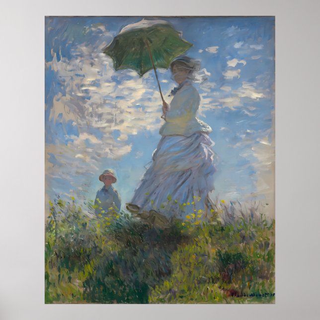 Affiche Claude Monet - Femme avec Parasol La Promenade (Devant)