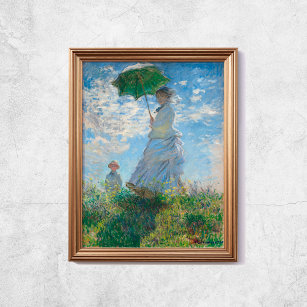 Affiche Claude Monet Femme Avec Parasol Vieux Art Célèbre