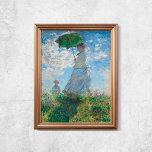 Affiche Claude Monet Femme Avec Parasol Vieux Art Célèbre<br><div class="desc">Poster de Claude Monet,  Femme avec un parasol,  1800. Vieux tableau célèbre avec une fille en robe blanche tenant un parapluie vert sur un jardin ou une colline dans un style impressionniste. Licence CCO,  domaine public art. Cadre non inclus.</div>