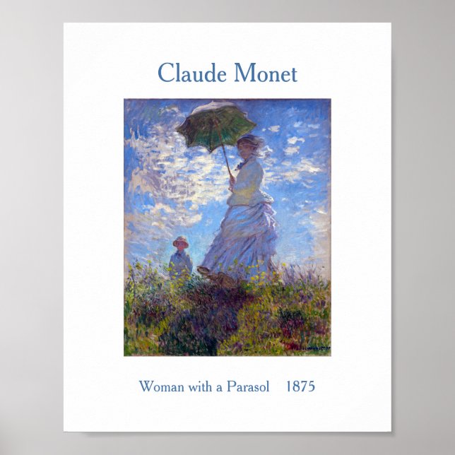 Affiche Claude Monet Femme avec un parasol 1875 (Devant)