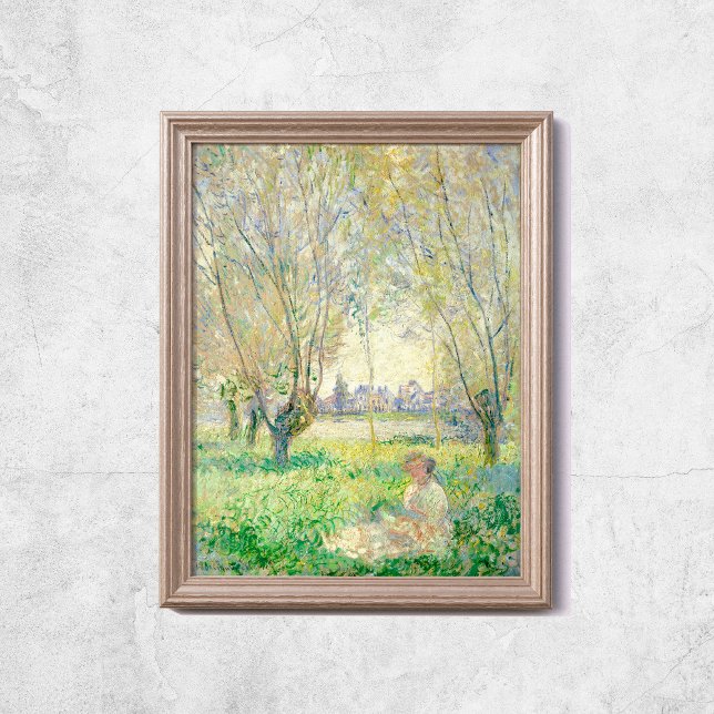 Affiche Claude Monet Femmes Assis Sous Le Vieux Art Du Sau (Claude Monet Women Seated Under Willow Old Art Poster
)