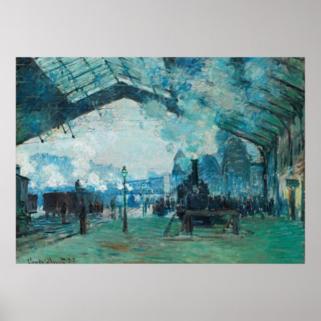 Affiche Claude Monet France Train Railroad Travel Art (Devant)