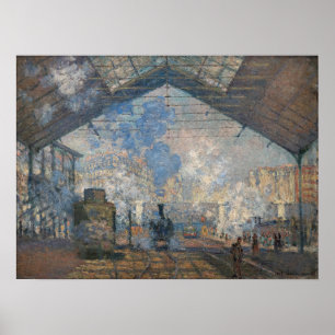 Affiche Claude Monet - Gare Saint-Lazare Vue extérieure