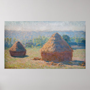 Affiche Claude Monet - Haystacks, fin de l'été