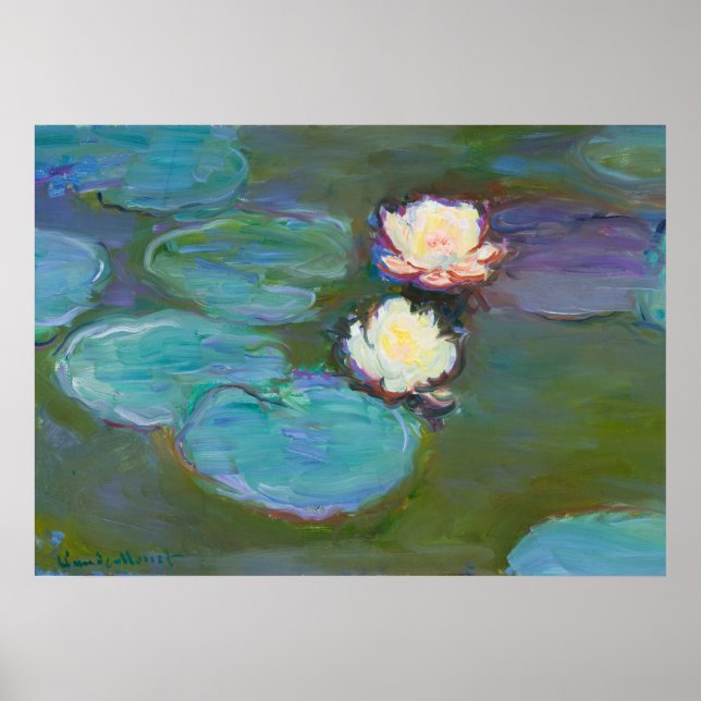 Affiche Claude Monet Impressionniste L'Eau Lillies Nymphea (Devant)