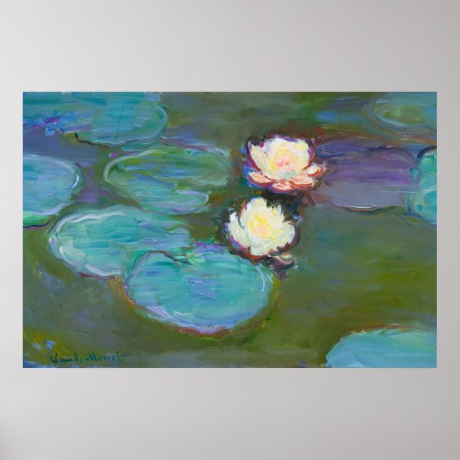 Affiche Claude Monet Impressionniste L'Eau Lillies Nymphea (Devant)
