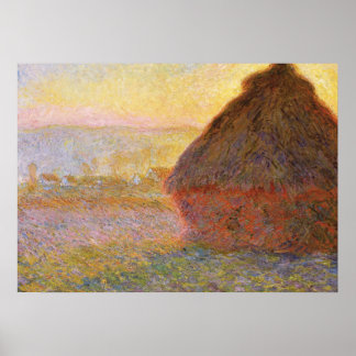 Affiche Claude Monet Impressionniste Peinture Graystaks I