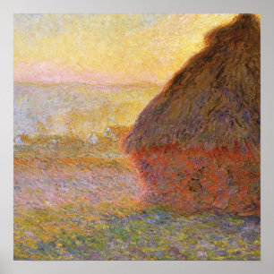 Affiche Claude Monet Impressionniste Peinture Graystaks I