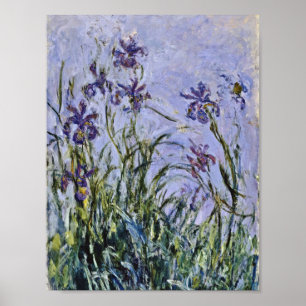 Affiche Claude Monet - Iris Mauves