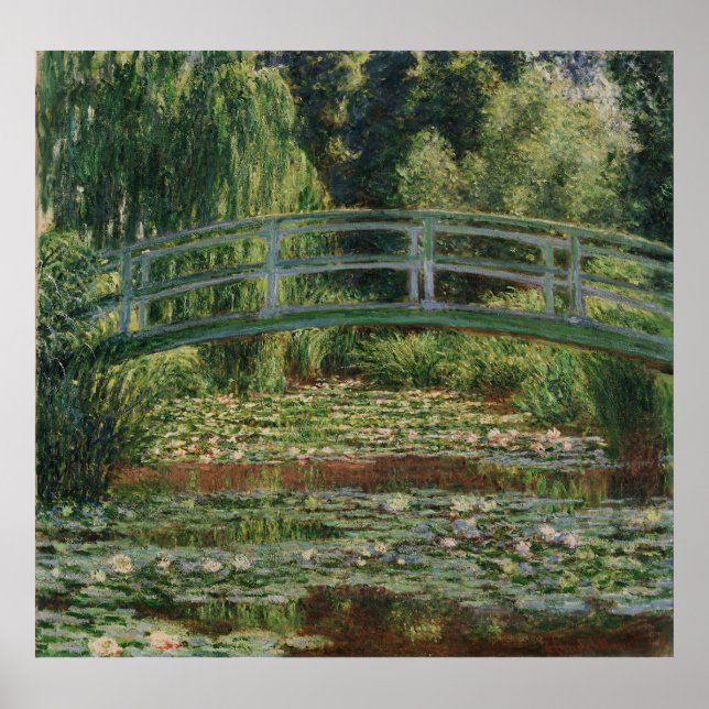 Affiche Claude Monet Japon Footbridge & Water Lily Pool (Devant)