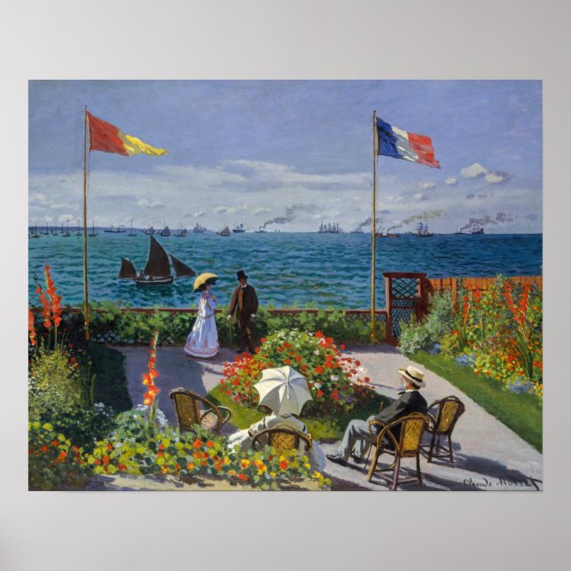 Affiche Claude Monet - Jardin à Sainte-Adresse (Devant)