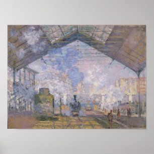 Affiche Claude Monet   La Gare St Lazare, 1877