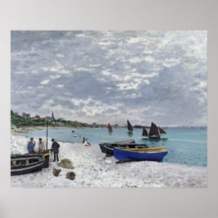 Affiche Claude Monet   la plage chez Sainte-Adresse