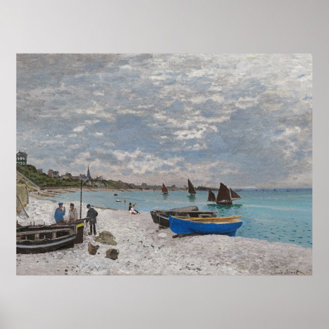 Affiche Claude Monet La plage de Sainte-Adresse 1867 (Devant)