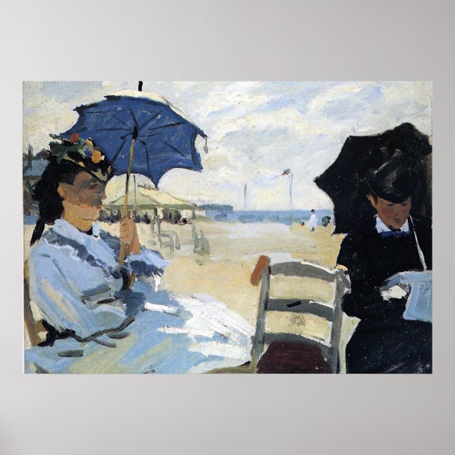 Affiche Claude Monet - La Plage de Trouville, (Devant)
