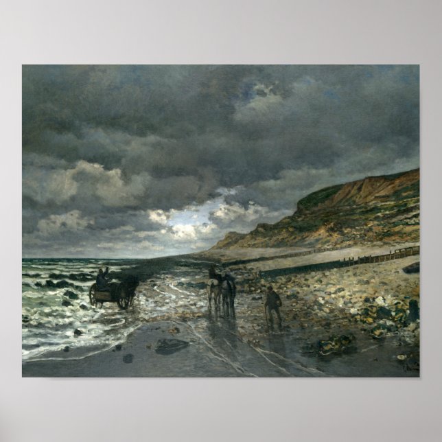 Affiche Claude Monet - La Pointe de la Hève à Low Tide (Devant)