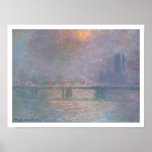 Affiche Claude Monet   La Tamise avec Croix de Charing