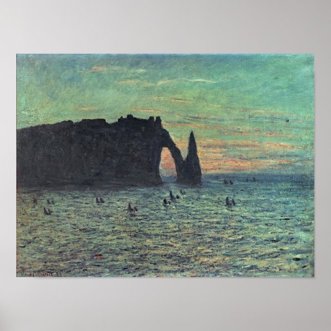 Affiche Claude Monet | L'aiguilles creux à Etretat, 1883 (Devant)