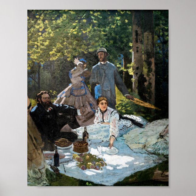 Affiche Claude Monet - Le déjeuner sur l'herbe, panneau de (Devant)