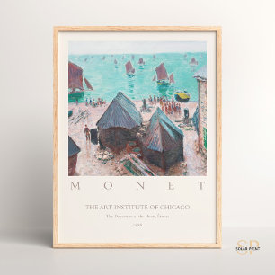 Affiche Claude Monet Le départ des bateaux, Étretat