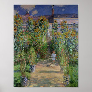 Affiche Claude Monet   Le jardin de l'artiste à Vetheuil