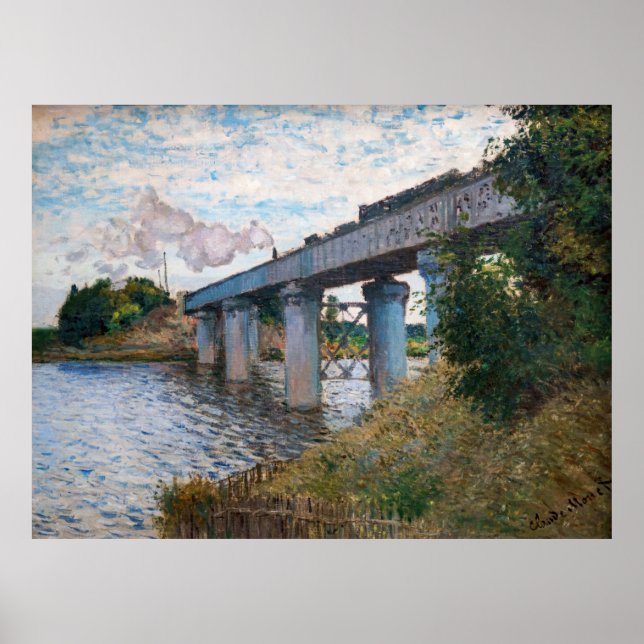 Affiche Claude Monet - Le pont ferroviaire à Argenteuil (Devant)