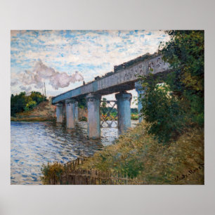 Affiche Claude Monet - Le pont ferroviaire à Argenteuil