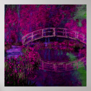 Affiche Claude Monet Le pont Japanes violet