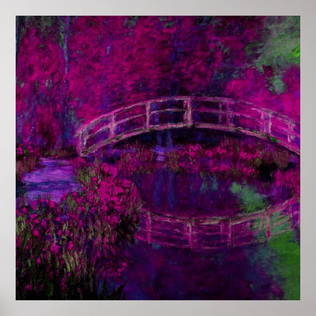 Affiche Claude Monet Le pont Japanes violet (Devant)