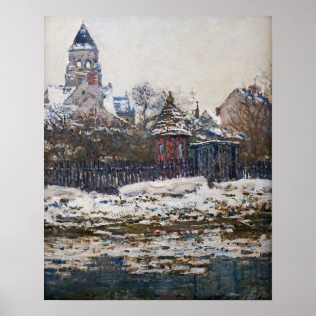 Affiche Claude Monet - L'église de Vetheuil (Devant)